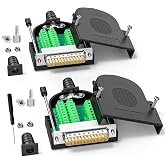 JUXINICE 2Pack DB25 Male Breakout Board, D-Sub 25 Pin Solderless Terminal Adapter with Screw Terminals, RS232 Connector Module for Industrial Wiring