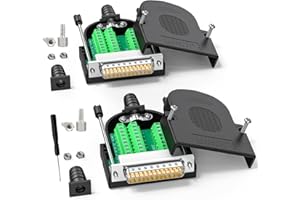 JUXINICE 2Pack DB25 Male Serial Adapters No Soldering Needed D-SUB 25-pin Female RS232 Adapter to Terminal Connector Signal M