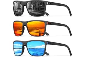 DIOKIW Square Polarized Sunglasses for Men Vintage Style Driving Travel Sun Glasses Lightweight Frame UV Protection Goggles