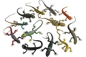 NAKIMO Plastic Lizard Toys Artificial Model Reptile Realistic Rubber Lizard Animal Figures for Halloween Party Decoration, Practical Joke and Educational Toys, 12Pcs