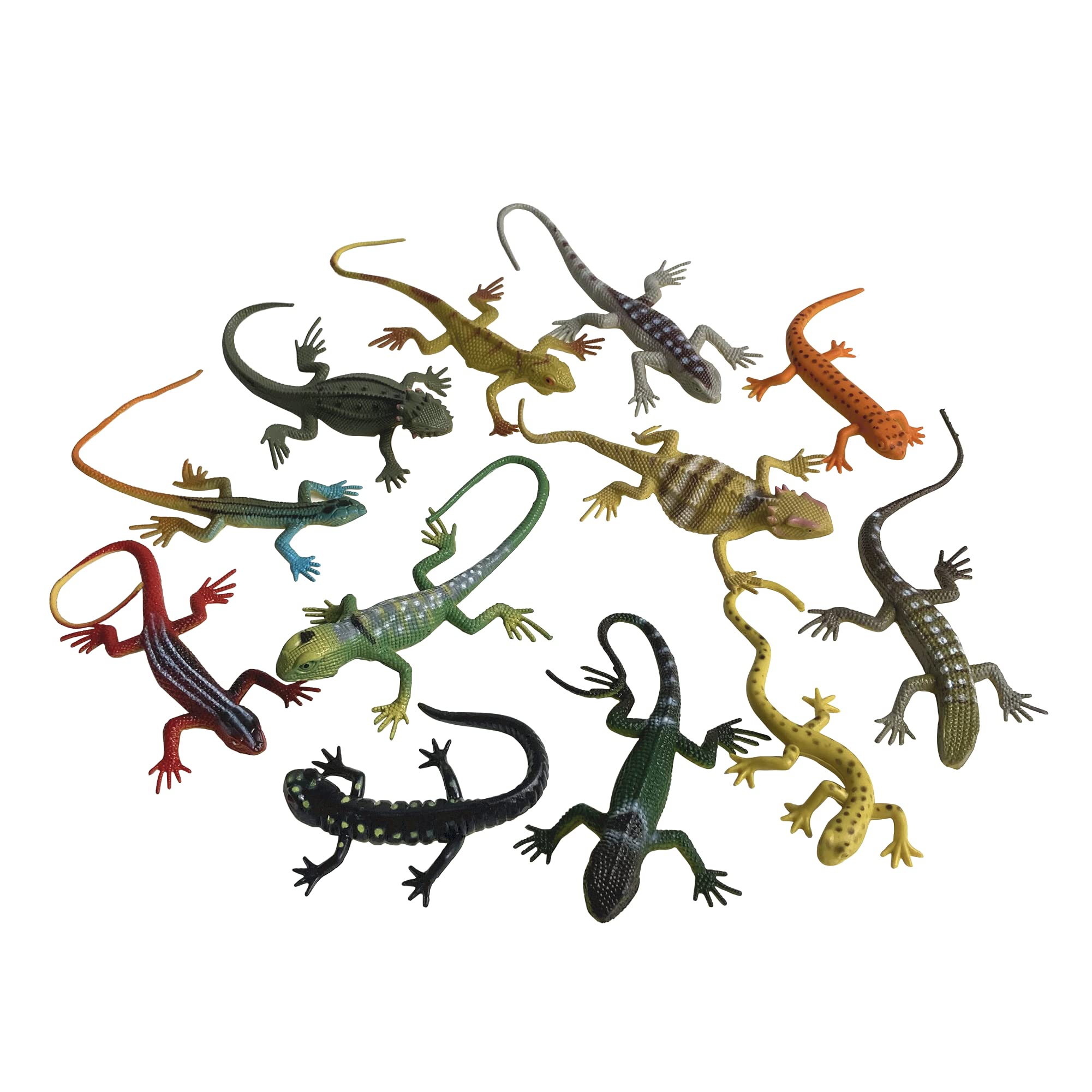 Photo 1 of NAKIMO Plastic Lizard Toys Artificial Model Reptile Realistic Rubber Lizard Animal Figures for Halloween Party Decoration, Practical Joke and Educational Toys, 12Pcs