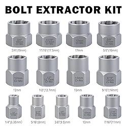 Bolt Extractor Kit, 14 PCS Impact Bolt & Nut