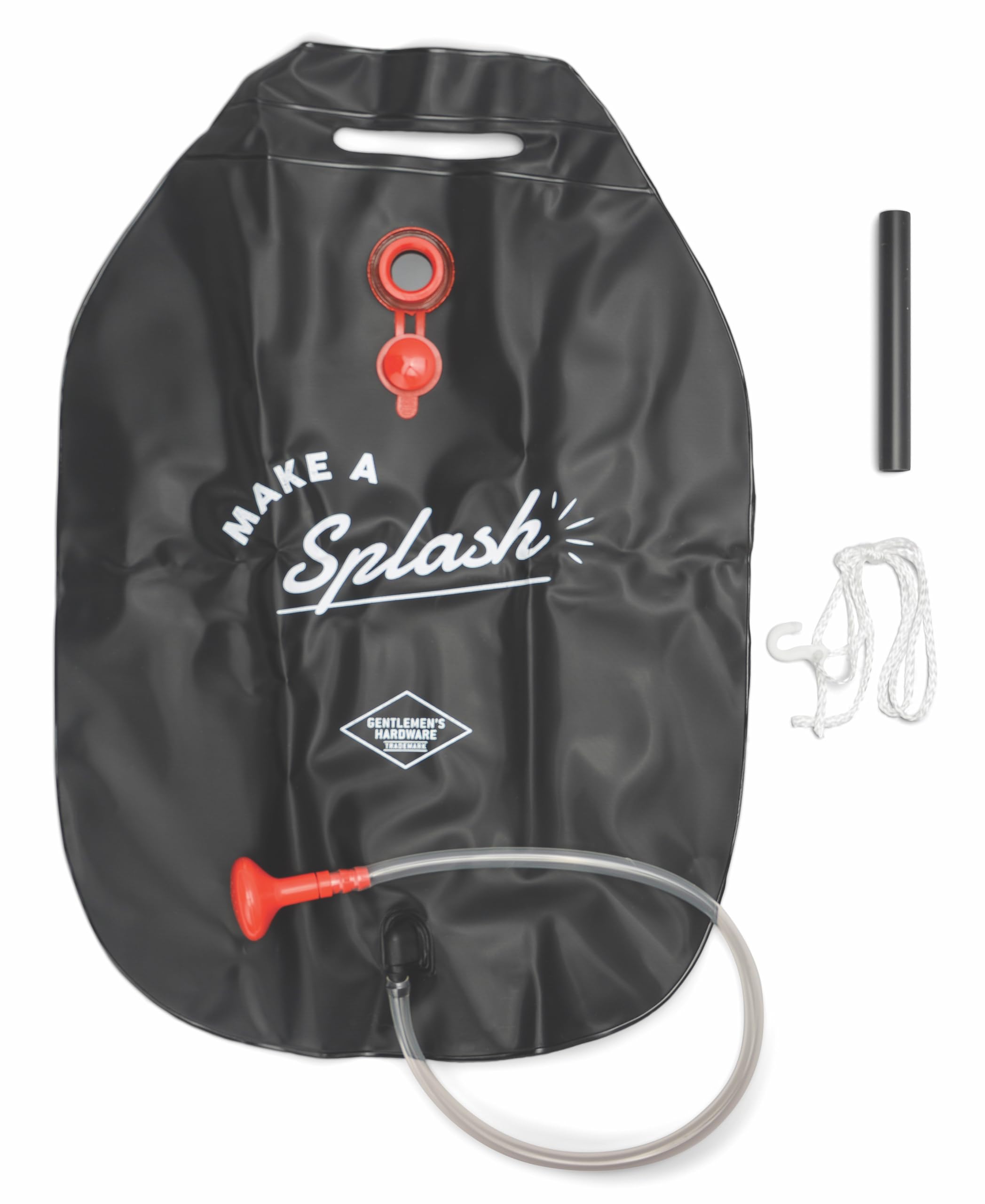 Gentlemen's Hardware Solar Shower Bag Portable Camp Shower, 22.7 Litres, Make A Splash
