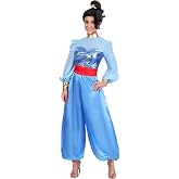 Women's Disney Aladdin Genie Costume Adult Outfit - Shirt, Pants, Wig &amp; Accessories - Officially Licensed