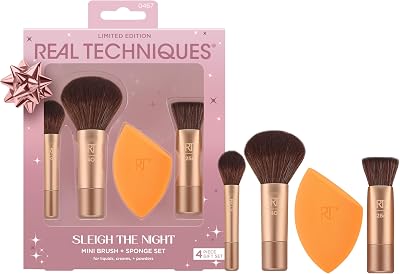 REAL Sleigh The Night Mini Brush + Sponge Set 4 Piece