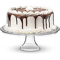 Godinger Cake Stand, Crystal Glass Footed Cake Plate Serving Platter - Made in Italy