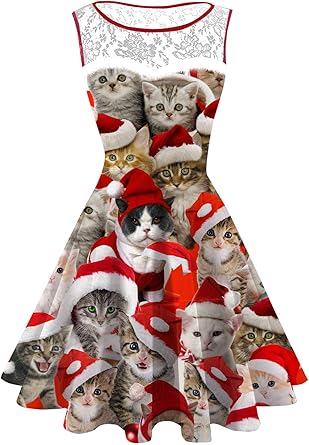cat dress christmas