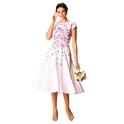 eShakti FX Floral Print Dupioni Pleated Empire Dress Dominican Republic |  Ubuy