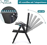 PHI VILLA 4 Seater Garden Table and Chairs Set Black 94x94cm view 3