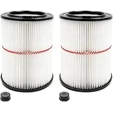 17816 Filter for Craftsman Shop Vac Filters 5/6/8/12/16 Gallon Wet/Dry Vac | 2-Pack 9-17816 Replacement Filter for Craftsman Shop vac Accessories 5 Gal and Larger Vacuum Cleaner, Washable &amp; Reusable