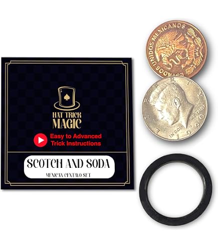 Tour De Magie Scotch & Soda – Tour De Pièce Facile à Apprendre (demi-dollar + Centavo Mexicain) - 4