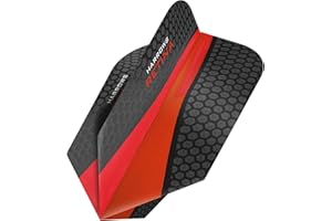 DARTS CORNER Harrows Retina | Premium Extra Strong 100 Micron Dart Flights in Slim Shape, 5 Sets of 3 Flights, 15 Flights In Total, Red