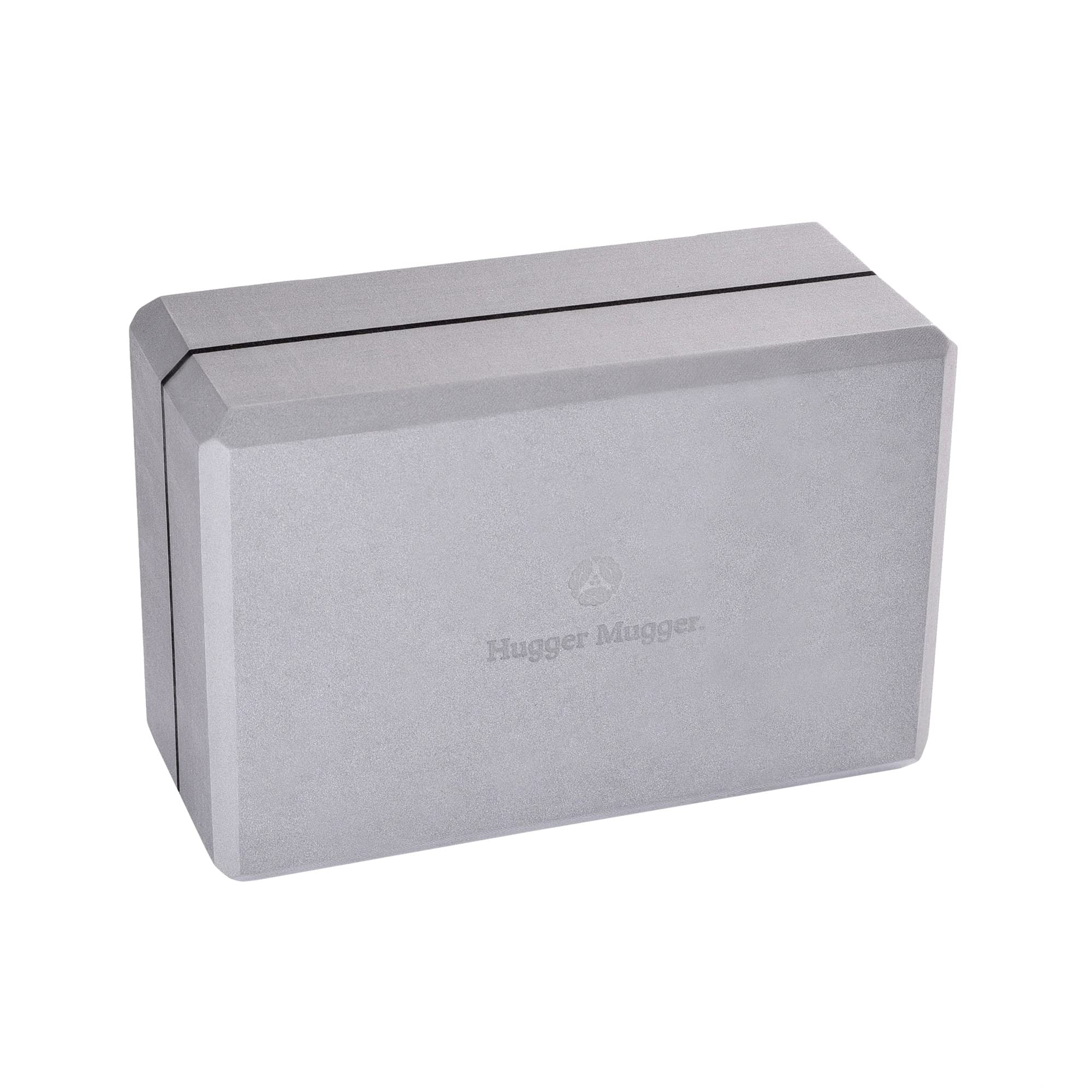 Hugger Mugger 4" Foam Yoga Block - Gray - strong and stable, beveled edges for comfort, most favored block size, helps with alignment and support in many poses