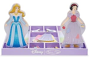 Melissa & Doug Disney Sleeping Beauty and Snow White Magnetic Dress-Up Wooden Doll Pretend Play Set (40+ pcs), Pretend Play & Preschool Toys for Kids Ages 3+