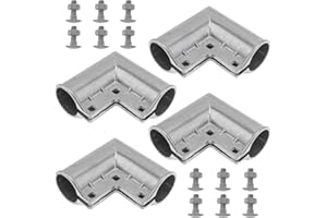 HOJLKLD Chain Link Fence Gate Corner, 4 Pack Aluminum Gate Elbow with 90 Degree Angle Design for 1-3/8" x 1-3/8" Diameter Outdoor Pipe (4)