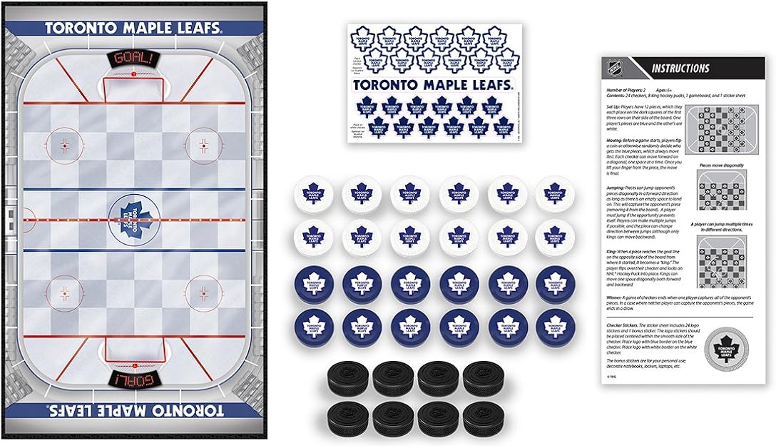 MasterPieces NHL Toronto Maple Leafs Checkers Board Game : Clothing