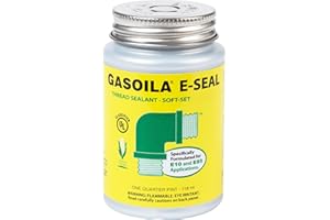 Gasoila Thread Sealant for Ethanol E10 & E85 Applications, Non-Hardening, Non-Toxic, Opaque Dark Green Paste – USA-Made, 1/4 Pint – Ideal for Pipe Threads, Motors, Fuel Lines & More, Brush in Cap