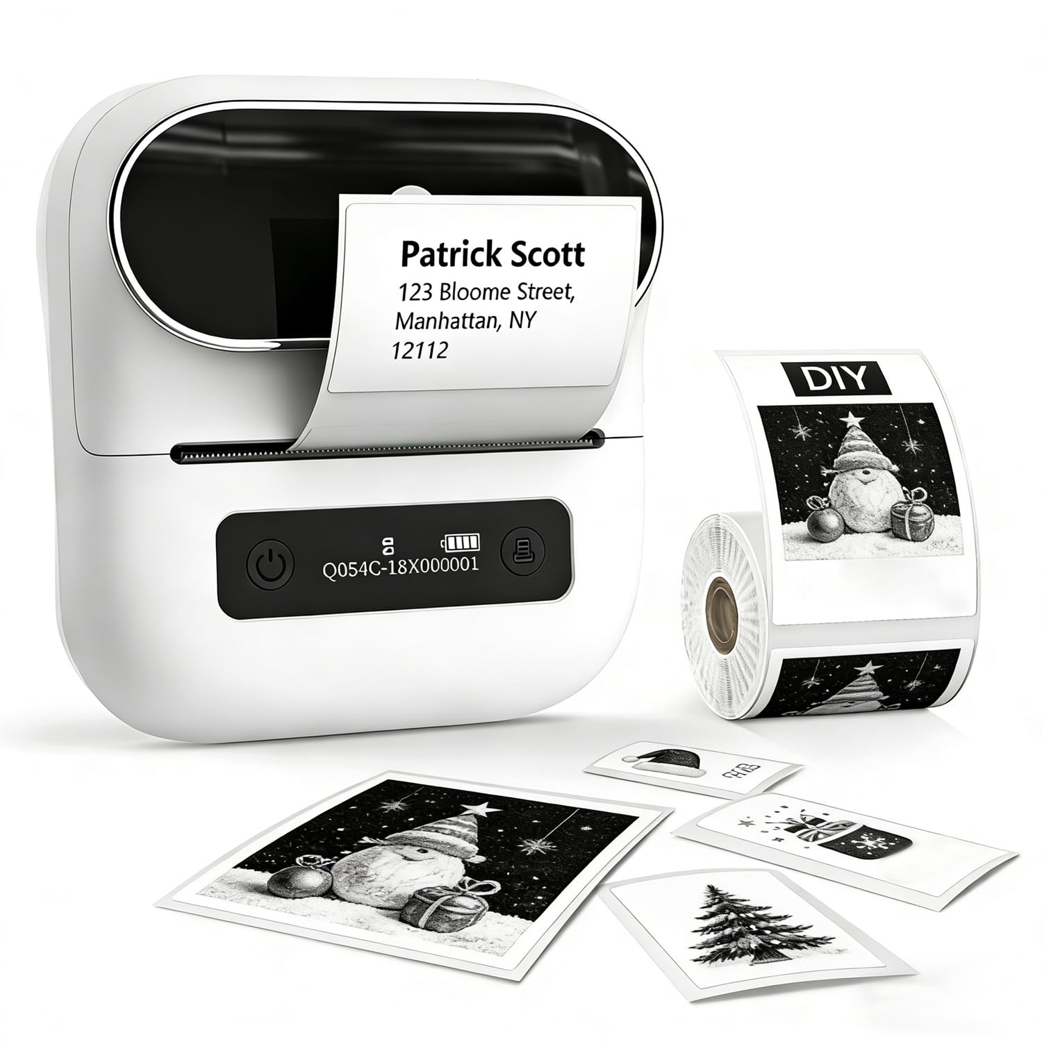 Phomemo M220 Label Maker, 80cm Thermal Label Printer, Portable Label Maker Machine for Barcode, Name, Address, Labeling, Mailing, Home, Office & Small Business Compatible with Phone & Laptop