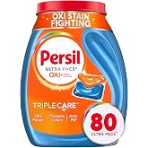 Persil Ultra Pacs Advanced Clean Oxi+Odor Power Laundry Detergent, 80 count | Deep Clean &amp; Care, Single-Dose Convenience, Fights Tough Stains &amp; Odors, Ultra Concentrated, HE Safe, All Water Temperatures