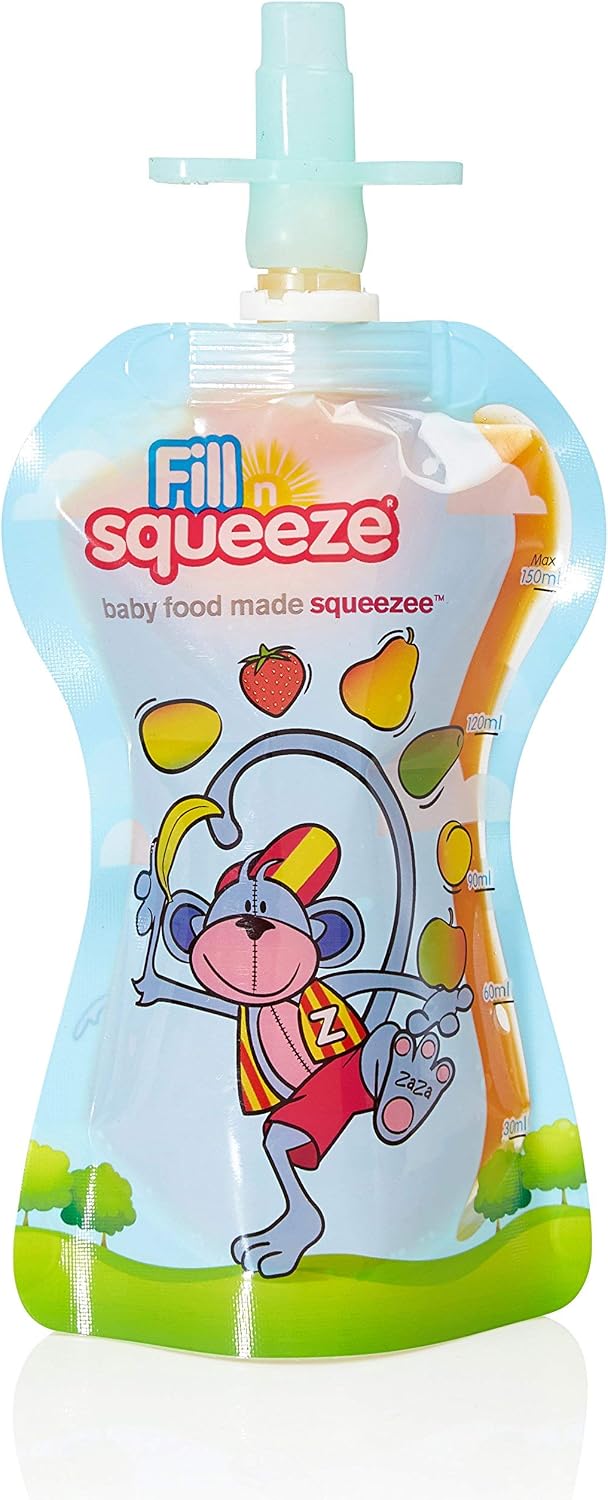 Fill n Squeeze Baby Food Pouches - UK Made Reusable Baby Weaning Toddler Smoothie Pouches - BPA & PVC Free no Leak Pouch - Use with Baby Food Pouch Maker. - Image 5