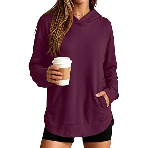 ANRABESS Women's Fashion Hoodie with Pockets | Comfy Fleece Sweatshirt,High-Low Hem Pullover, Casual Loose Fit，Work & Travel
