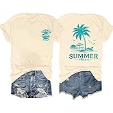 YHHR Womens Hawaiian Shirts Summer Casual Beach Sunshine Tropical T-Shirt Graphic Tees Short Sleeve Tops