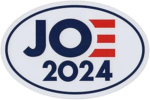 CRAZY NOVELTY GUY Oval Campaign Magnet - Joe 2024 - Joe Biden President 2024-6" x 4" Magnetic Bumper Sticker