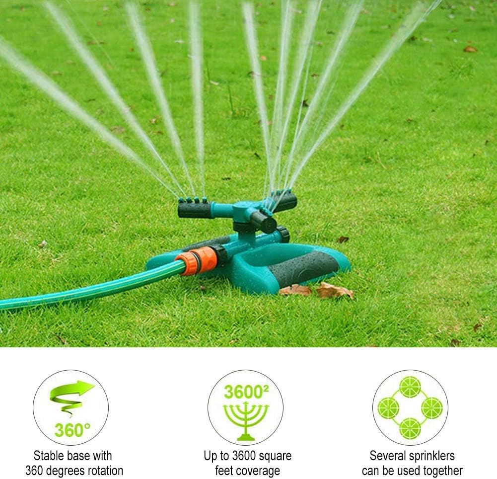 Milemont Garden Sprinkler Lawn Irrigation System 360 Degree Rotating Lawn Sprinkler Automatic Garden Water Sprinklers : Garden & Outdoor