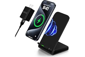 REPIND Samsung Wireless Charger Fast Charging Stand Desk Phone Charger Stand Android Charging Station for Samsung Galaxy S24 Ultra S24+ S24 S23 FE S22 S21 S20 S10 S9 S8,iPhone 15 Pro Max Plus 14 with Adapter