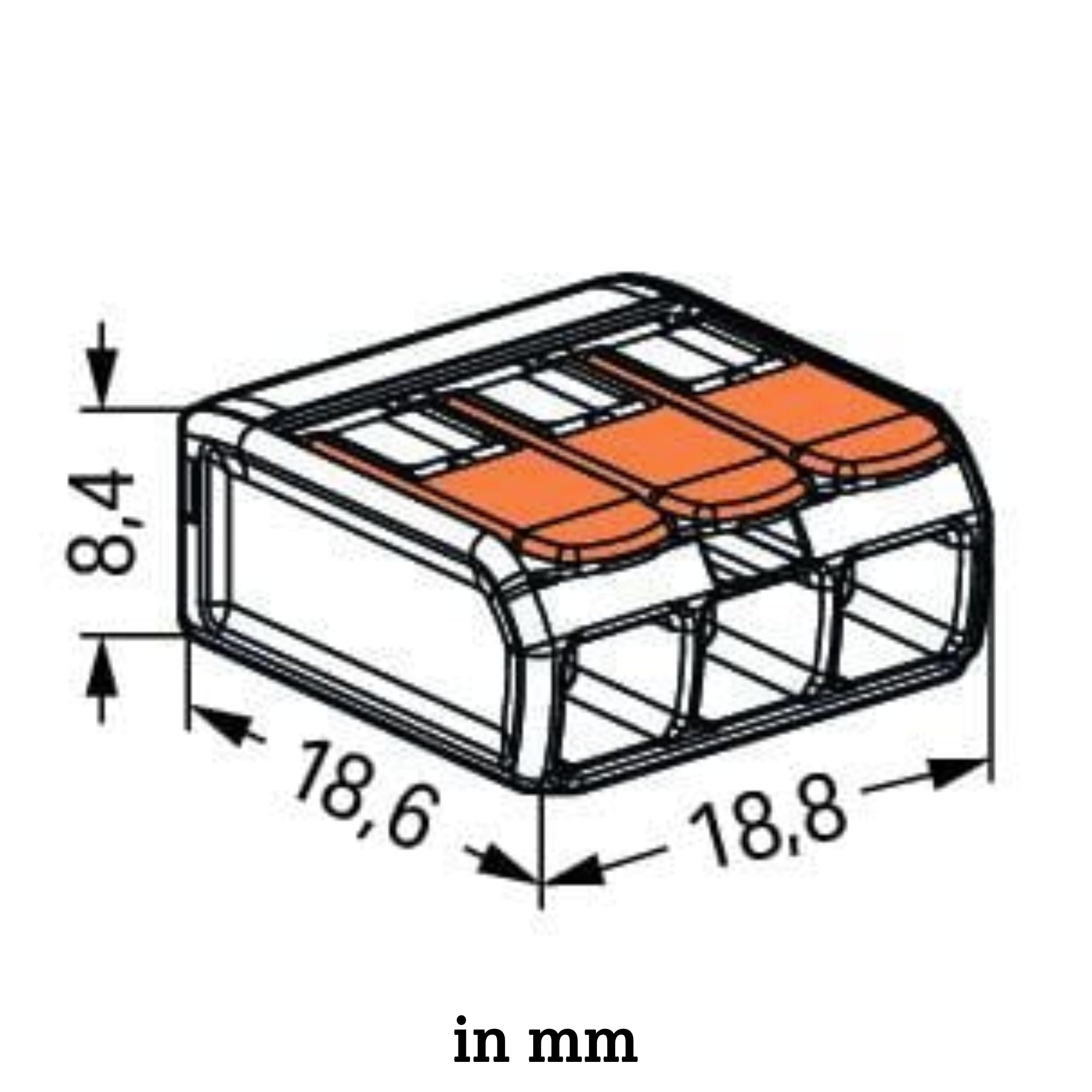 WAGO Verbindungsklemmen 221-413 | 3 Leiter, bis 4 mm², 50 Stück, COMPACT Kabelverbinder mit Hebel für alle Leiterarten weltweit, bestätigte Anwendungssicherheit 2