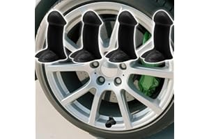 KEMUCHY Prank Valve Stem Covers Creative Pencil Tire Valve Stem Caps Funny Glow in The Dark Universal Car Luminous Tire Stem Kit Dust Proof Covers Suitable for Cars,Bike,Trucks,Motor(Black 4pcs)