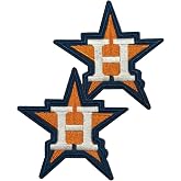 Texas Houston Baseball Team Embroidered Appliqu&eacute; Iron on Patches - Decorative Letters for Clothing &amp; Accessories, Ideal for Shirts, Jackets, Hats, Jeans, Shoes, Bags (H Stars)
