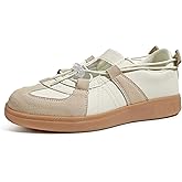 LUCKY STEP Women's Ballet Fashion Sneakers Casual Comfortable Retro Flats Lightweight Breathable Skate Shoes