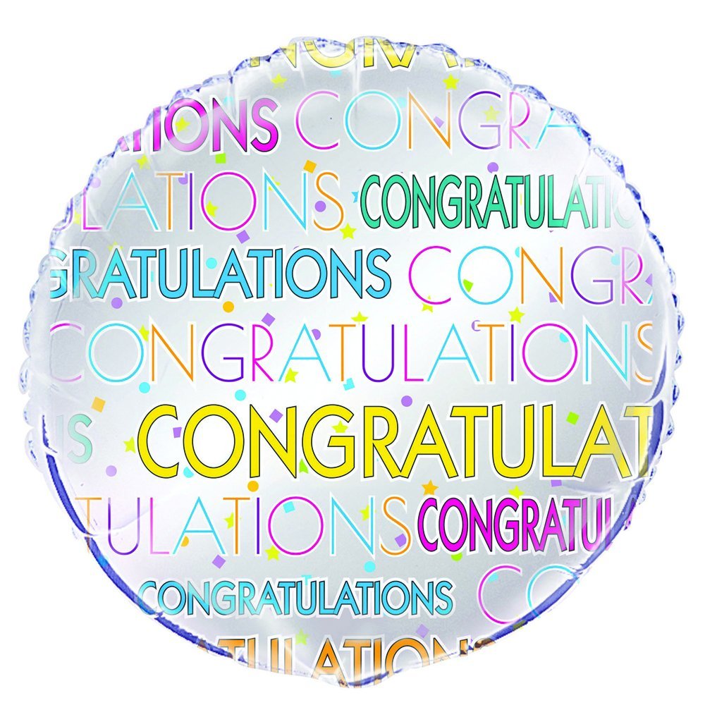 Unique Party 56673 - 18" Foil Bright Star Congratulations Balloon