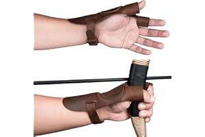 Valhalla Gear, Reinforced Archery Shooting Glove, Hand Guard, Recurve Bow, Wrist and Finger Protector, Shooting Targeting, Cosplay, Full Grain Leather, Handmade