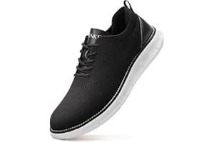 SVNKE Men's Mesh Dress Shoes Casual Business Lace Up Oxford Sneakers Lightweight Breathable Walking Shoes Comfortable Thick Sole Tennis Footwear
