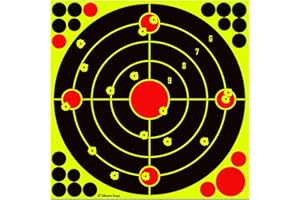 LikeLety 12x12 Inch Splatter Adhesive Targets Stickers Reactive Shooting Targets with Yellow Effect for Outdoor Indoor Shooting Practice (10/25/50 Pack)