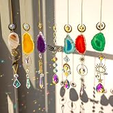 BlumWay Crystal Suncatcher, Hanging Suncatchers with Crystals Light, 7 PCS | Sun Catchers Indoor Window, Prism Pendants, Agate Slices, Tree of Life, Crystal Suncatchers Indoor Outdoor, Home Garden Decor