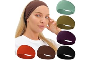 RITOPER Workout Wide Headbands for Women Non Slip, Super Soft Yoga Running Exercise Head Bands, Elastic Sweat Band Hair Bands for Women's Hair, Womens Solid Headband Hair Wrap