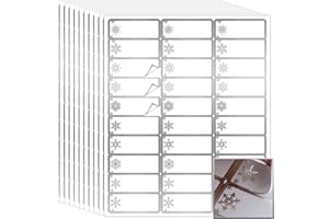Spiareal 750 Pcs Christmas Address Labels 1 x 2.625 Inch Mailing Label Winter Foil Printable Gift Tags Compatible with Laser and Inkjet Printer (Snowflake,Silver)