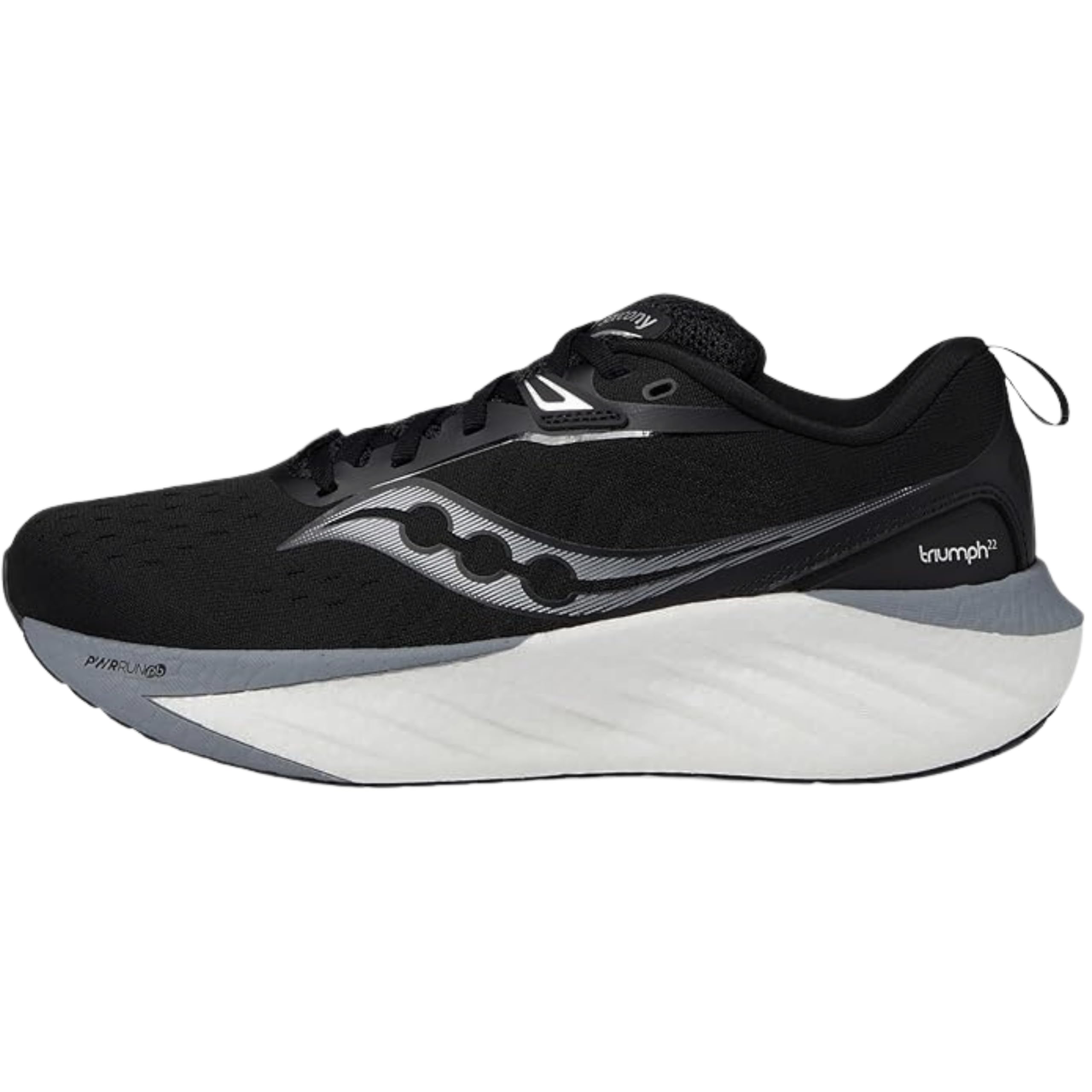 Saucony Women's Triumph 22 Sneaker, Black/White, 6.5 Image