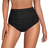 American Trends Women High Waisted Bikini Bottoms Tummy Control Swim Bottoms Full Coverage Bathing Suit Bottom