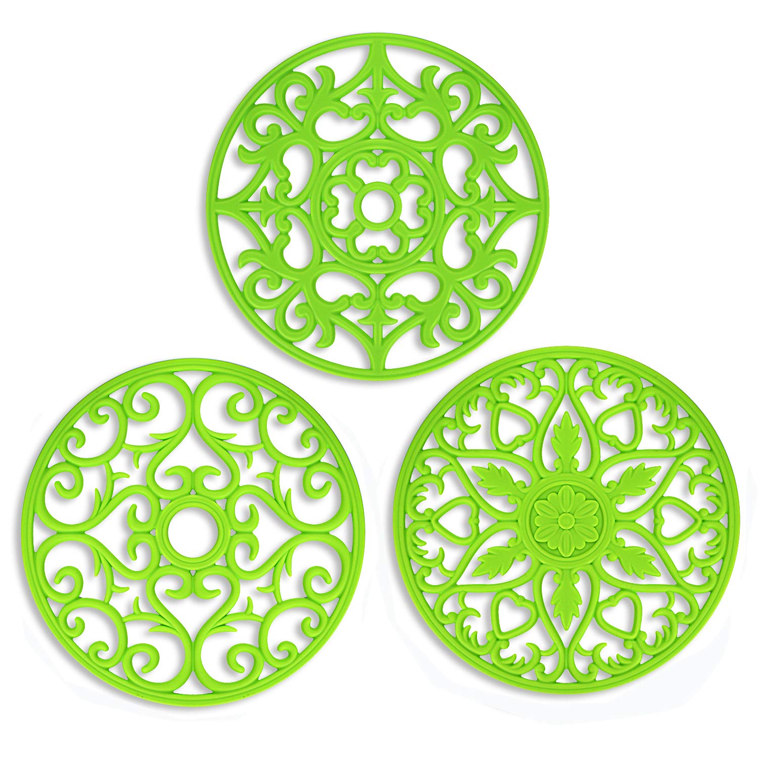 ME.FAN Trivets for Dishes/Pots/Pans, 3 Pcs Silicone
