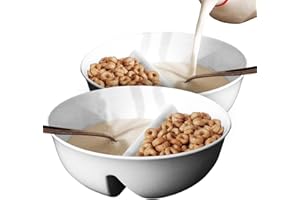 2 Pack - Just Crunch Anti-Soggy Cereal Bowl - Keeps Cereal Fresh & Crunchy | BPA Free | Microwave Safe | Ice Cream & Topping,