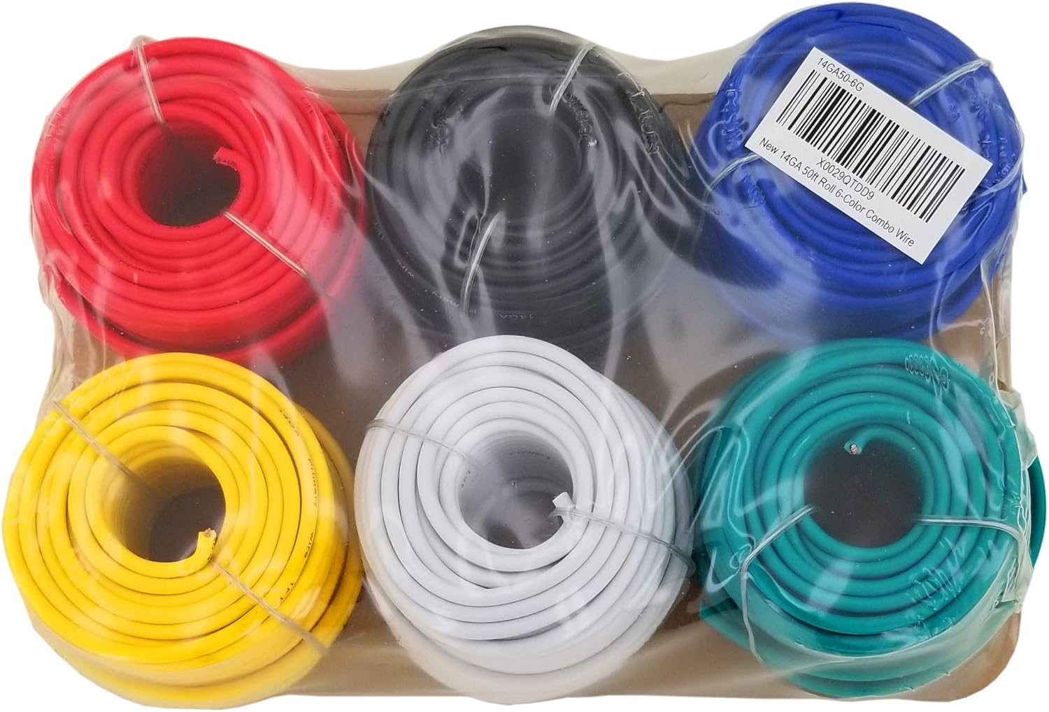 16 Gauge 6 Color Combo 50 Feet Roll (300 ft total) Copper Clad Aluminum Low Voltage Automotive Primary Harness Wire for Car Stereo Amplifier Remote Trailer Hookup Wiring (Also in 14 & 18 Guage): Automotive