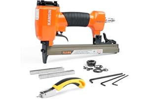 KAMSIN 7116K 22 Gauge 71 Series Pneumatic Upholstery Stapler, 3/8-inch(9.0mm) Crown Fine Wire Tool, 1/4-inch to 5/8-inch(6-16