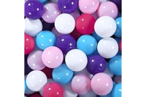 STARBOLO Ball Pit Balls - 100Pcs Plastic Play Pit Balls Crawl Balls with 5 Bright Colors Phthalate Free BPA Free Non-Toxic Crush Proof Play Balls Play Tent Pool (Purple/Pink/White/Blue/Rose)
