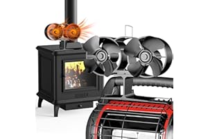 ZHENGXOO 8-Blade Wood Stove Fan Heat Powered,Dual Motor Fireplace Fan,Wood Stove Fan for Buddy Heater, Wood/Log Burner Stove