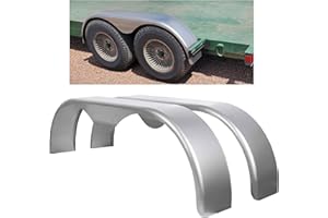 KUAFU Tandem Round Trailer Fenders Compatible with 13 Inch To 15 Inch Wheels Unpainted Set of 2