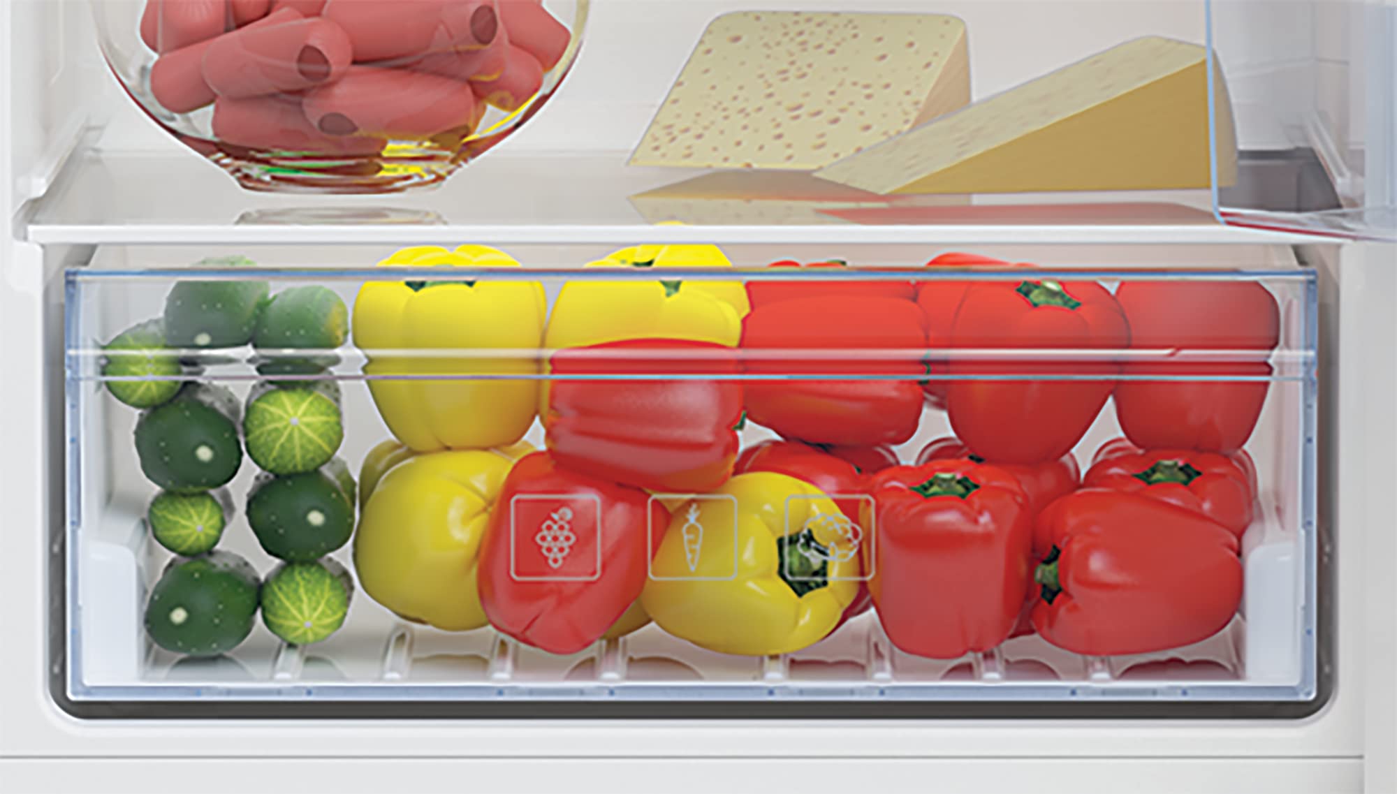 Beko BCSA285K4SN b100 integrierbare Kühl-/Gefrierkombination, 271 l Gesamtrauminhalt, Einbau-Kombination, MinFrost, Schlepptürtechnik, 35 dB, Weiß 2